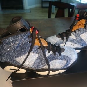 Air Jordan 6 VI Retro Washed Denim Basketball Shoe